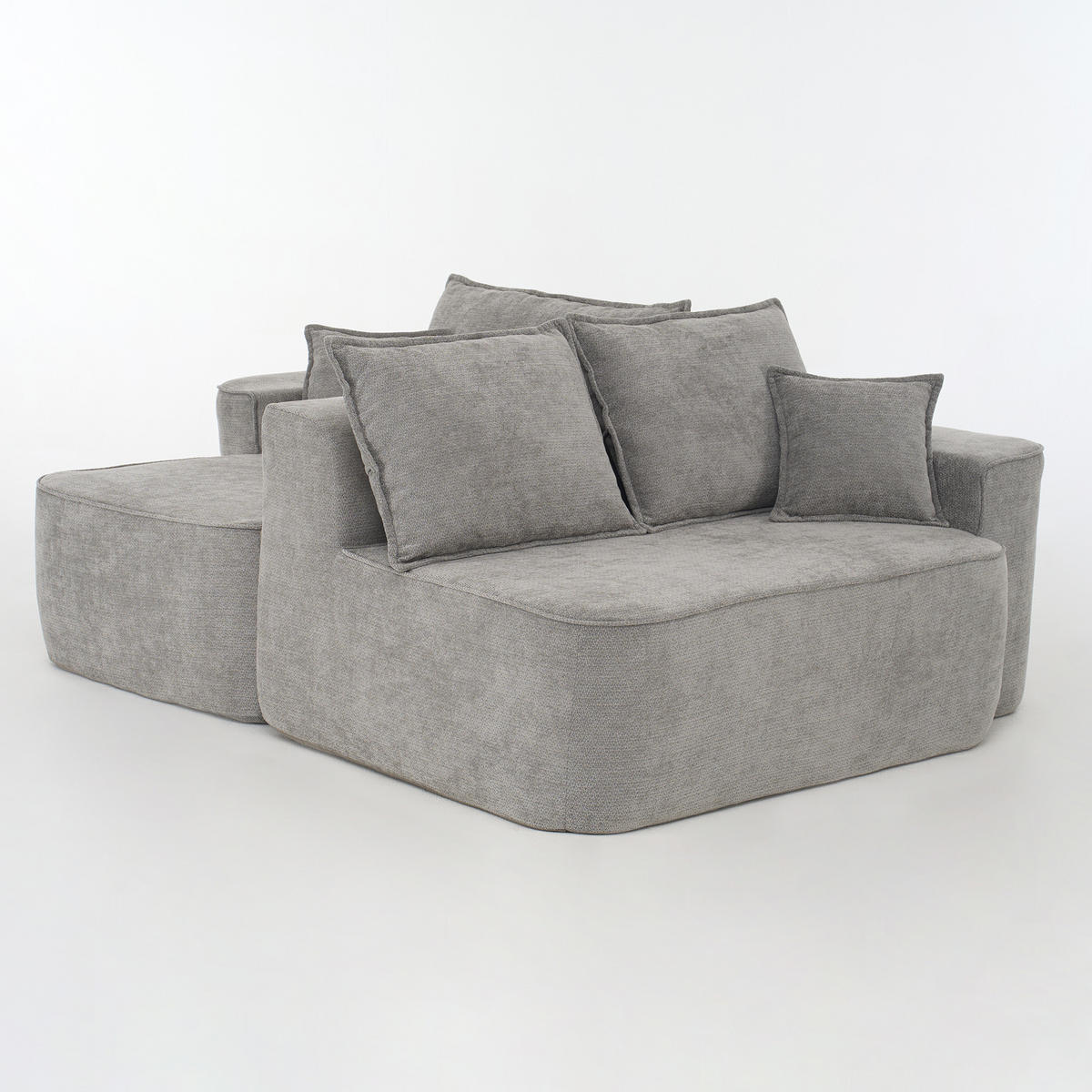 ECKSOFA DE-34653 modularer XXL-Tiefsitz Grau - Grau, Textil (144/262cm) - ComfortXL
