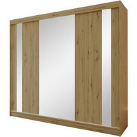 SCHWEBETÜRENSCHRANK Gaja 240/216/61 eiche Artisan mit Spiegel und Schubladeneinsätze - Eiche Artisan, Holzwerkstoff (240/216/61cm) - Beautysofa