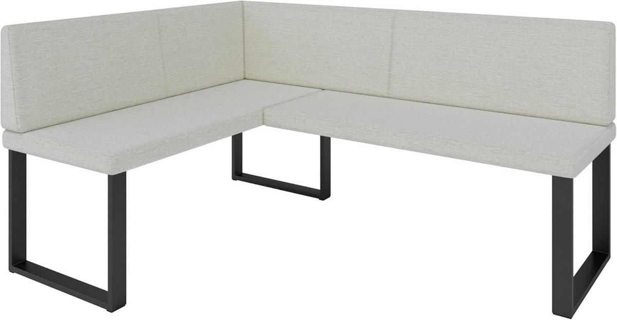 ECKBANK Alina - INARI-Stoff - 128 x 168 cm - Links - Beige - Beige, Textil/Metall (168/128cm) - AN-Moebel 4u