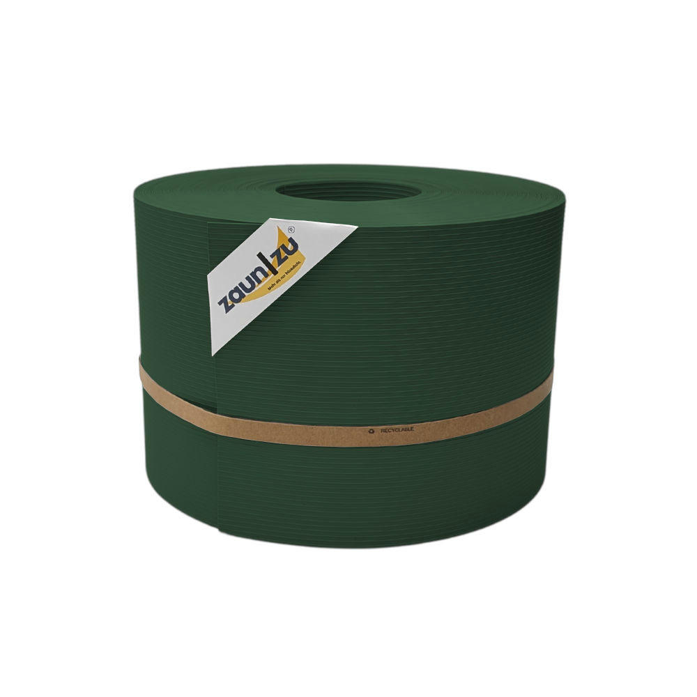 SICHTSCHUTZSTREIFEN Rille PP für Doppelstabmatte Zaunblende Tannengrün 50m - Dunkelgrün, Kunststoff (5000/19cm) - ZAUN|ZU