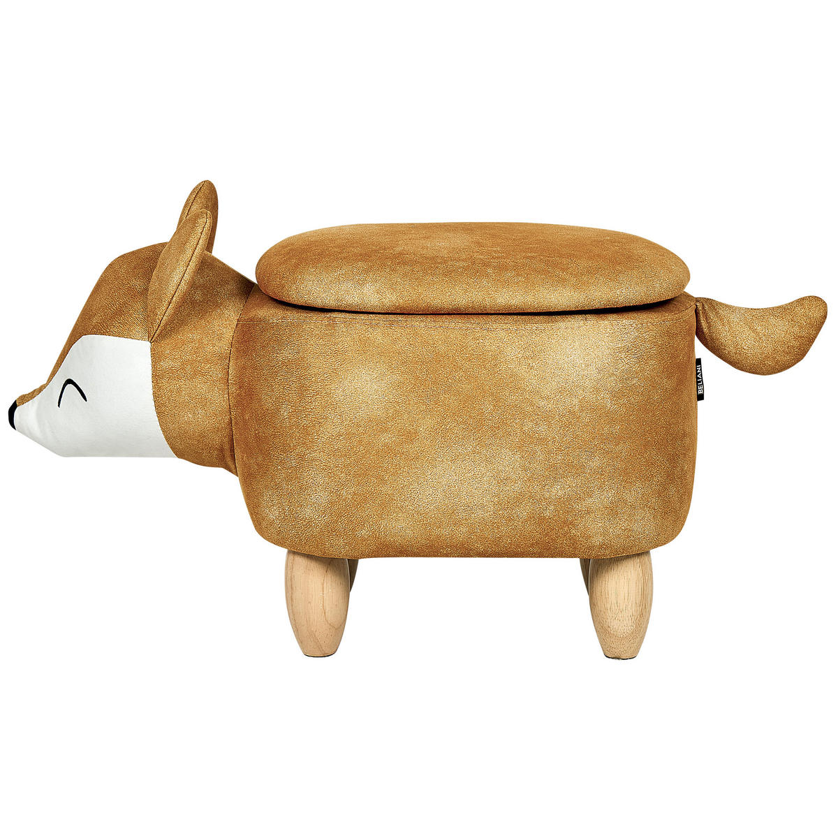 HOCKER Fox 74/32/37 cm - Orange, Textil (32/37/74cm) - Beliani