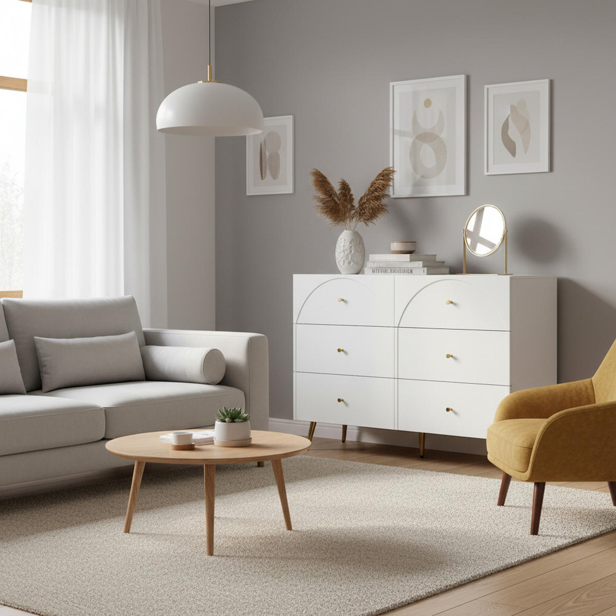 SIDEBOARD Weiß 120/40/85 cm - Weiß, Holzwerkstoff/Metall (40/85/120cm) - Urban Meuble