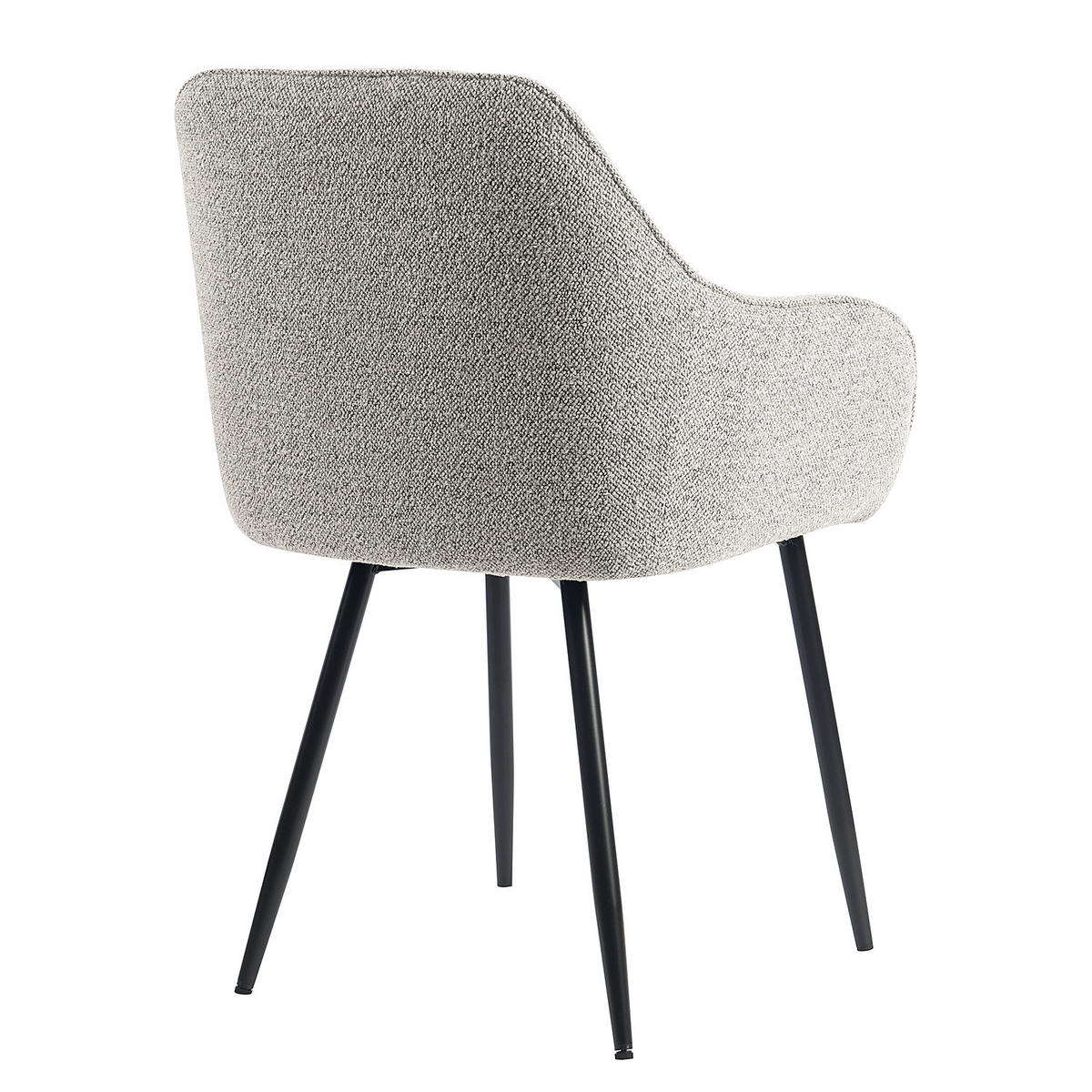 ARMLEHNENSTUHL - Eisen - Schwarz/Grau, Textil/Metall (60/84/56cm) - home24