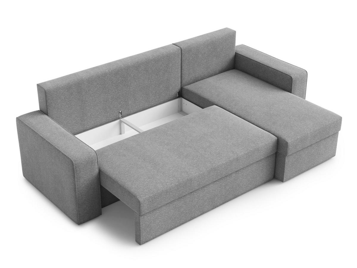 ECKSOFA L Form Climpy Hellbraun 242/145/98 cm – mit Schlaffunktion und Bettkasten - Hellbraun/Hellgrau, Kunststoff/Textil (242/145cm) - AX Living