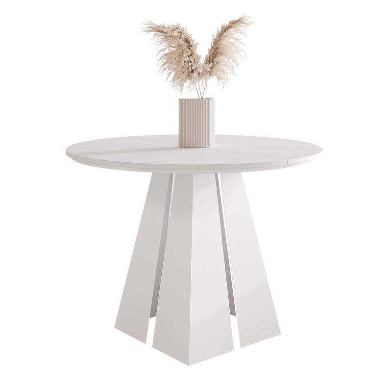 AUSZIEHTISCH FORTE 120/76 cm, Weiß - Weiß, Holzwerkstoff/Metall (120/120/76cm) - Idohome