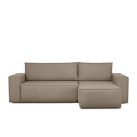 ECKSCHLAFSOFA-LINKS/RECHTS NAPI II in Pet Friendly Stoff, dunkelbeige - Beige/Braun, Textil (262/148cm) - KONSIMO®