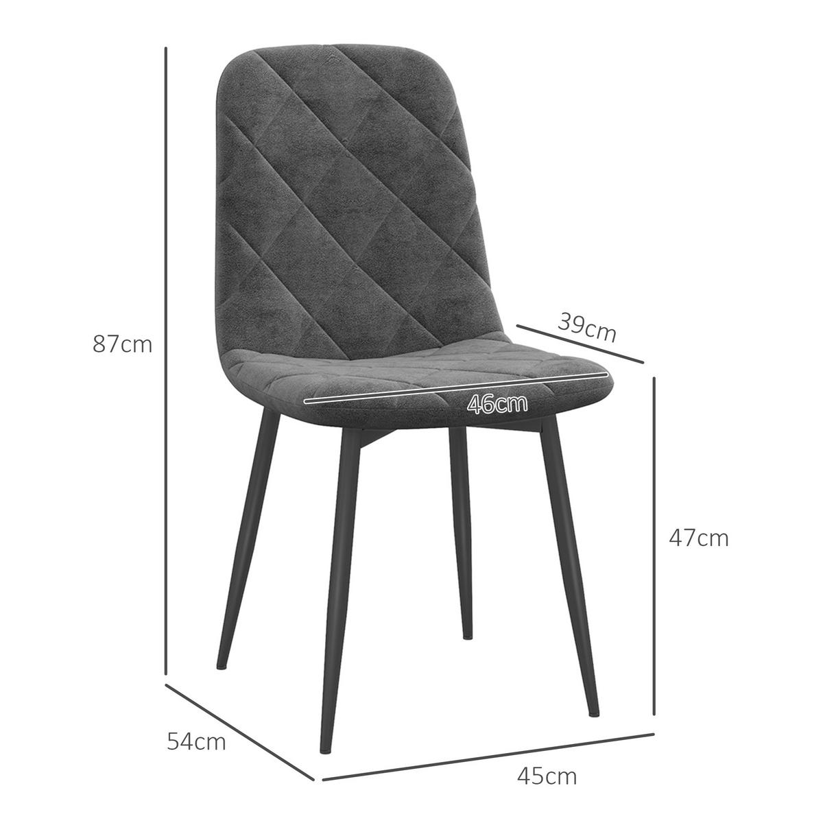 ESSZIMMERSTÜHLE 4er Set 45L x 54B x 87H cm Dunkelgrau - Grau, Kunststoff (54/87/45cm) - HOMCOM