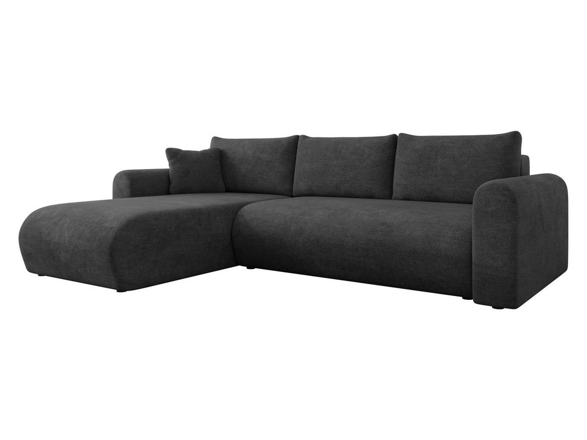 ECKSOFA Eliwo - Anthrazit/Schwarz, Holz/Textil (252/158cm) - MIRJAN24