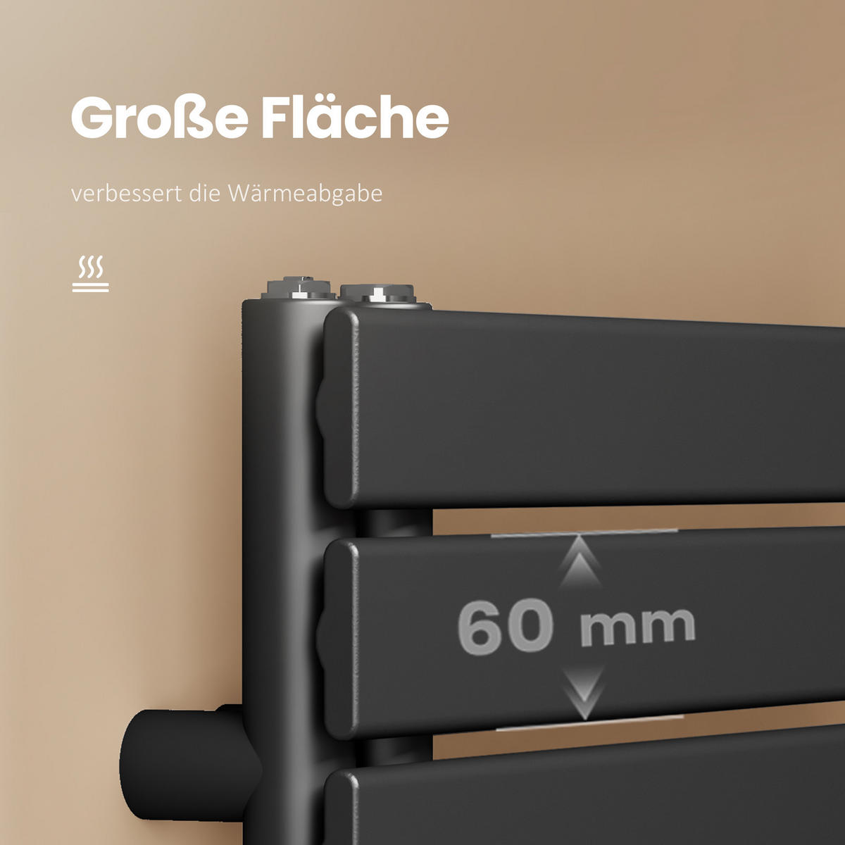 HEIZKÖRPER wasserführend Schwarz 104,1/40/5,9 cm - Schwarz, Metall (40/104.1/5.9cm) - EMKE