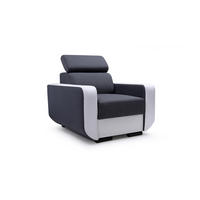 SESSEL ITERO, Polstersessel Klassisch Loungesessel, Geflochtener Stoff Grau - Grau, Holz/Holzwerkstoff (96/97/97cm) - MASSENO