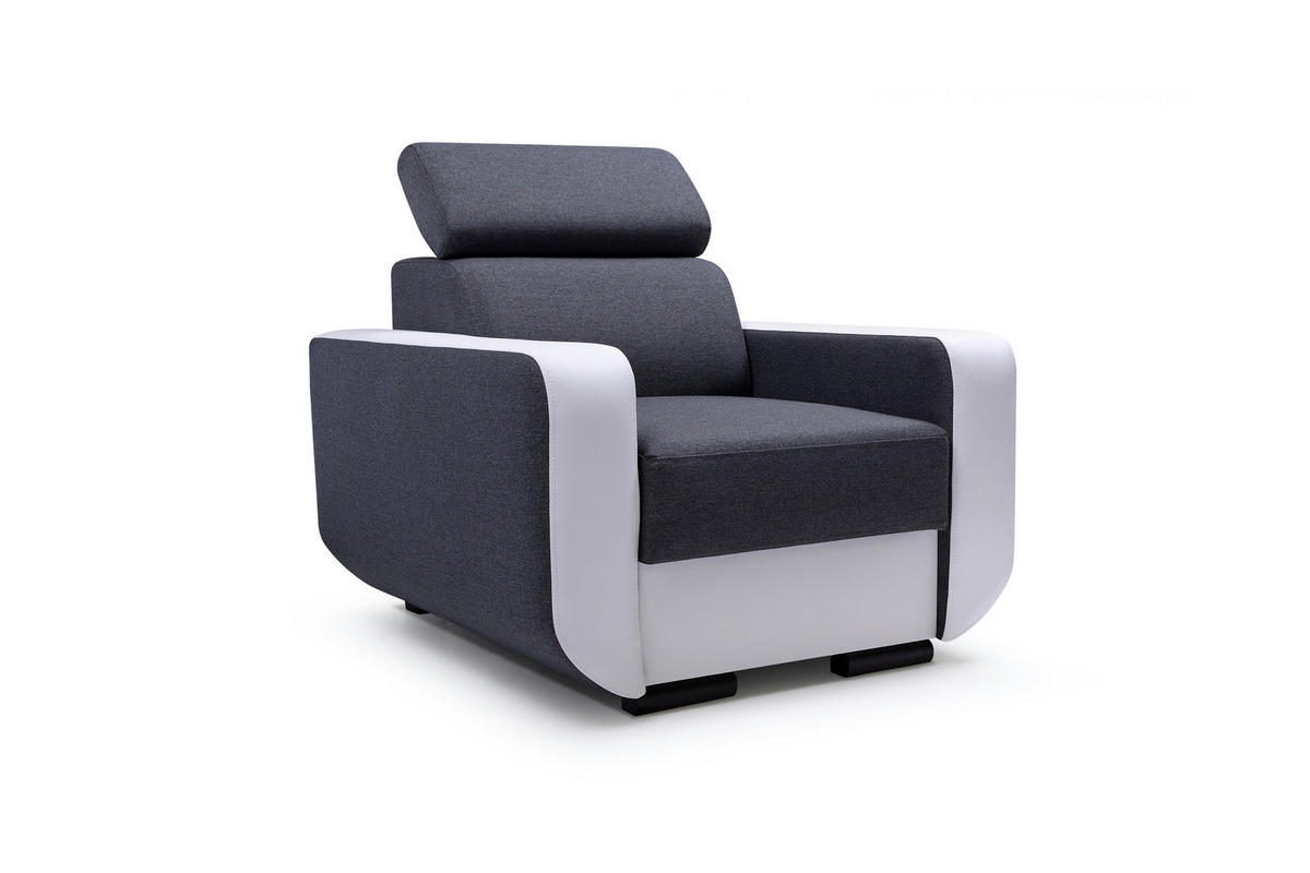 SESSEL ITERO, Polstersessel Klassisch Loungesessel, Geflochtener Stoff Grau - Grau, Holz/Holzwerkstoff (96/97/97cm) - MASSENO