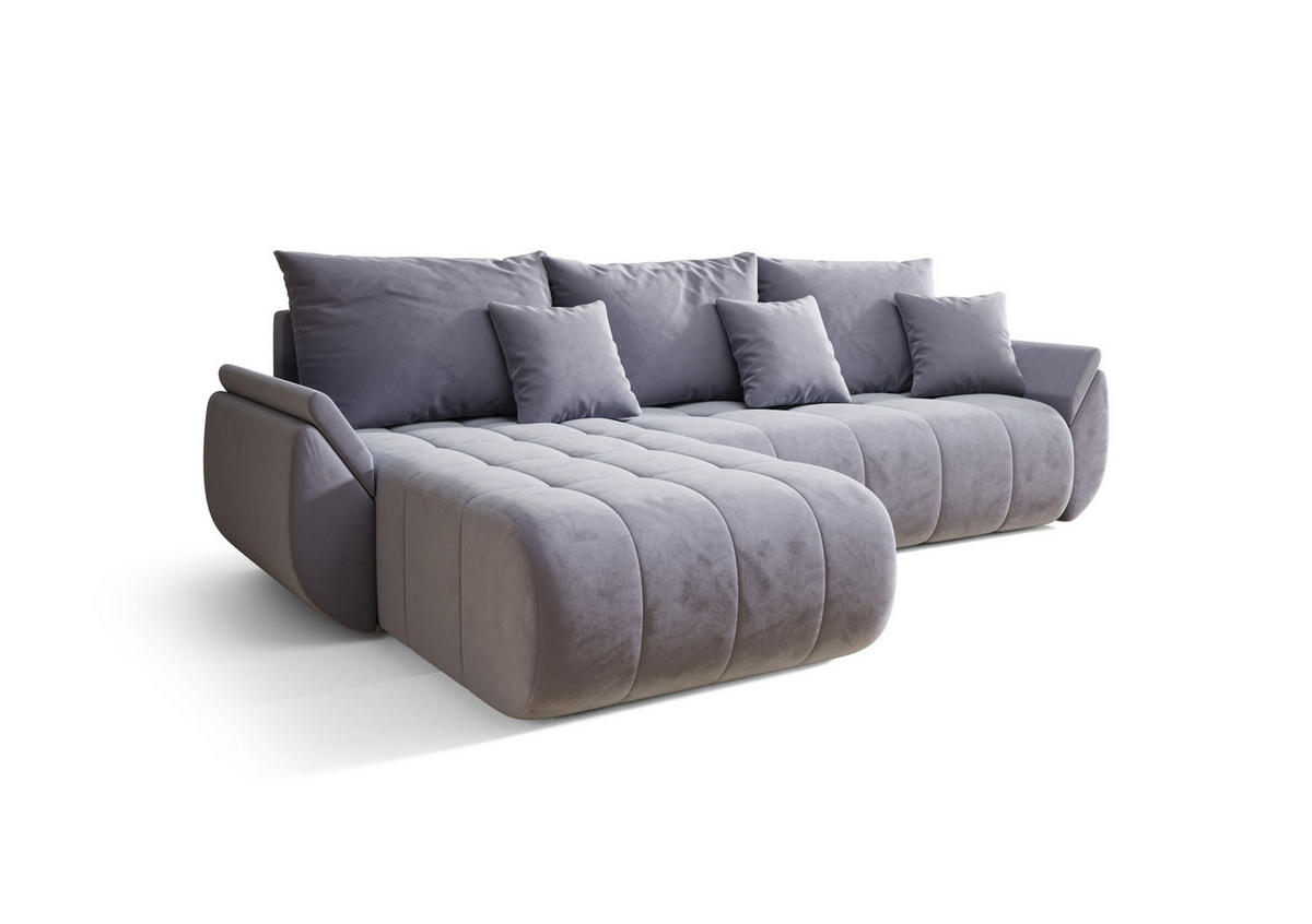 ECKSOFA mit Schlaffunktion TOKYO L Monolith 70 Links - Grau, Textil (280/185cm) - Bedante