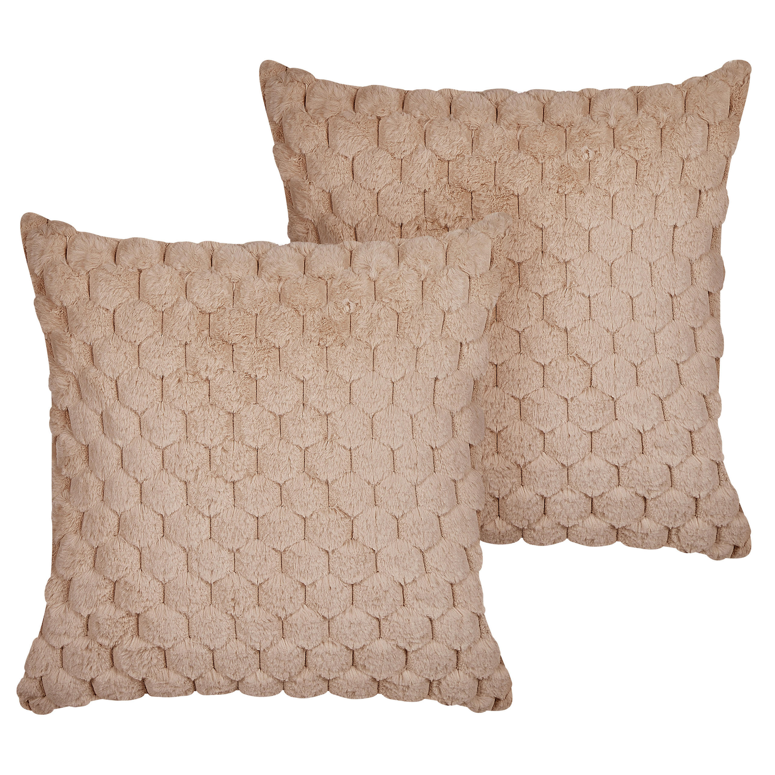 DEKOKISSEN 2er-Set Sandbeige 43/43 cm Purslane - Beige, Textil (43/43cm) - Beliani