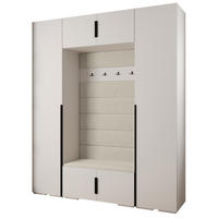 GARDEROBEN-SET 236,7/200/47 - Schwarz/Weiß, Holz/Kunststoff (200/236.7/47cm) - Abiks Möbel