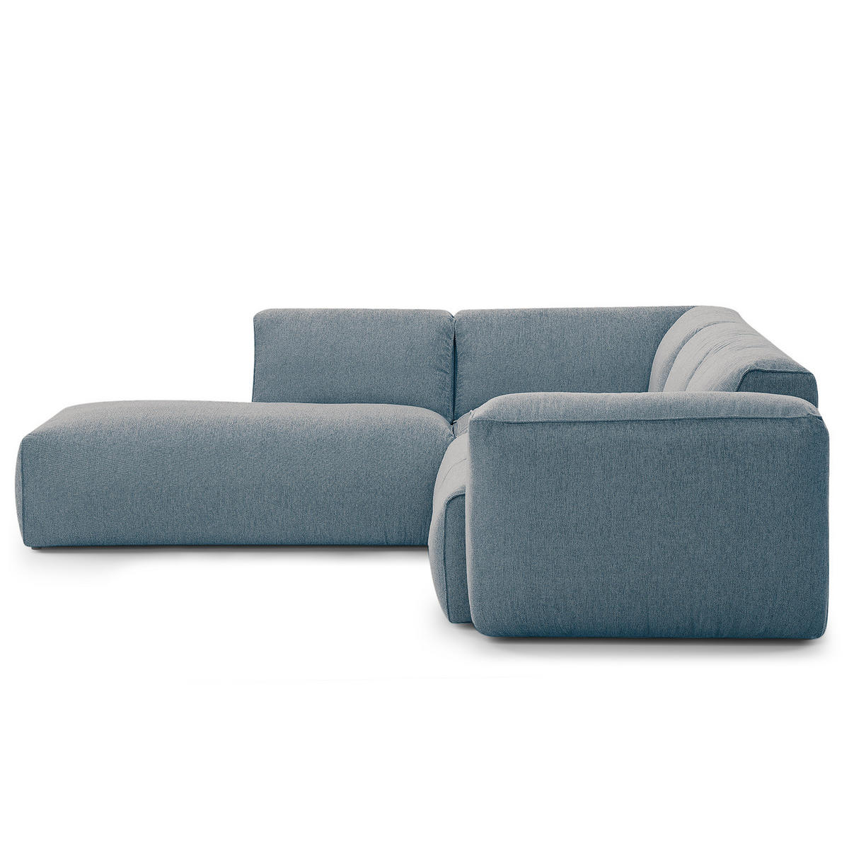 3-SITZER ECKSOFA mit Recamiere - Blaugrau/Schwarz, Kunststoff/Textil (295/231cm) - home24