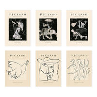 POSTER Set Mit 6 Illustrationen Von Pablo Picasso Schwarz Weiss A3 Rahmenlos - Klar, Papier (29/3cm) - Nacnic