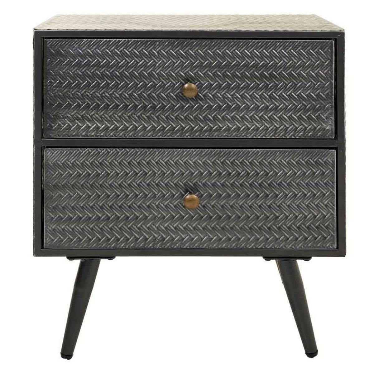 NACHTTISCH aus Metall, grau, 50x30x56cm - Grau, Metall (50/56/30cm) - Wanderlust