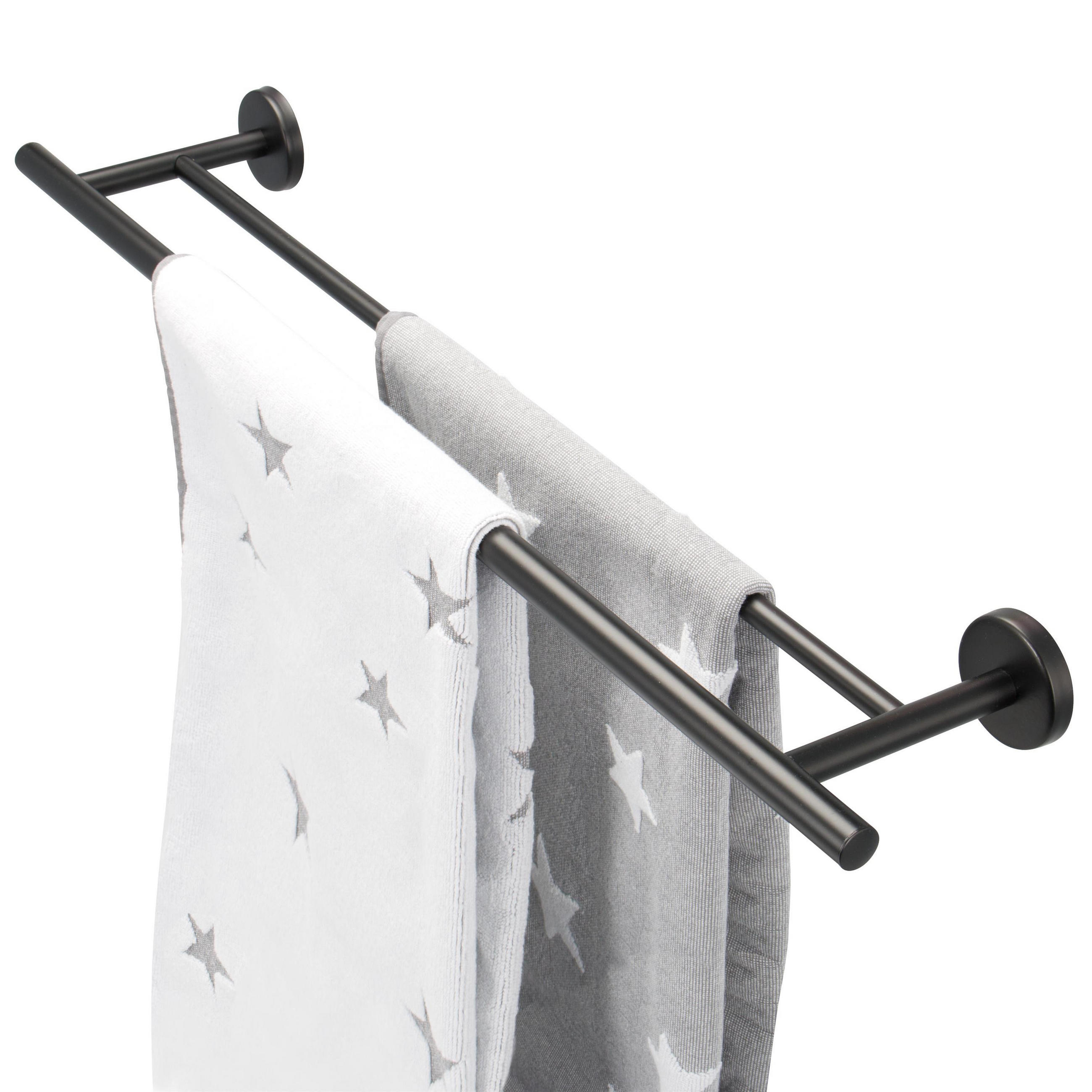 BADETUCHSTANGE PIAZZA BLACK, schwarz - Schwarz, Kunststoff (70/6/14cm) - bremermann