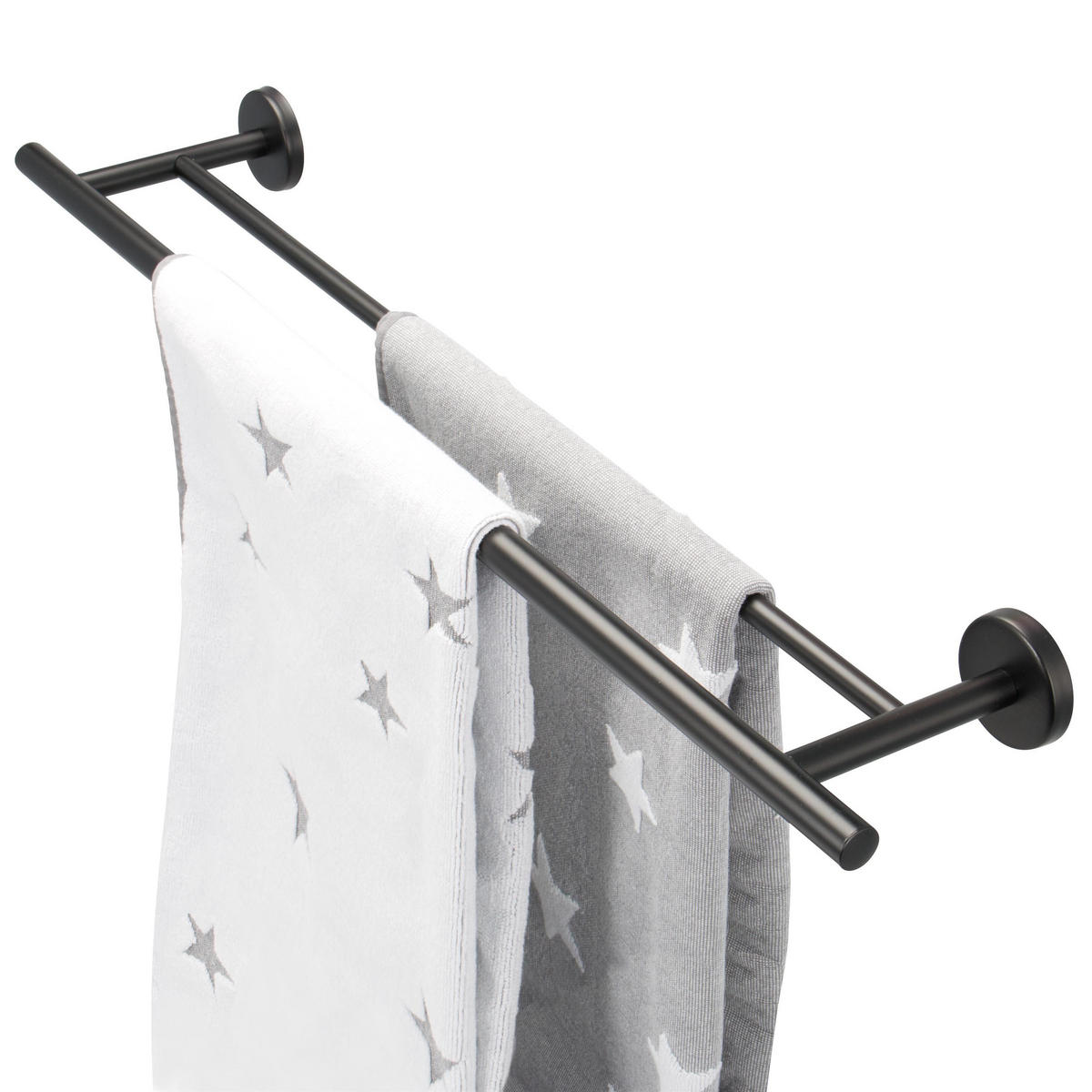 BADETUCHSTANGE PIAZZA BLACK, schwarz - Schwarz, Kunststoff (70/6/14cm) - bremermann