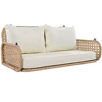 SCHAUKEL 2 Personen Beige PE-Rattan Belastbar 320 kg - Beige, Metall (56/23/113cm) - FLIEKS
