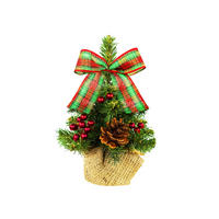 LAALU WEIHNACHTSBAUM geschmückt künstlich mit 27 Ornamenten TINY 8 im Topf 25 cm - Rot/Braun, Kunststoff (25cm) - LAALU
