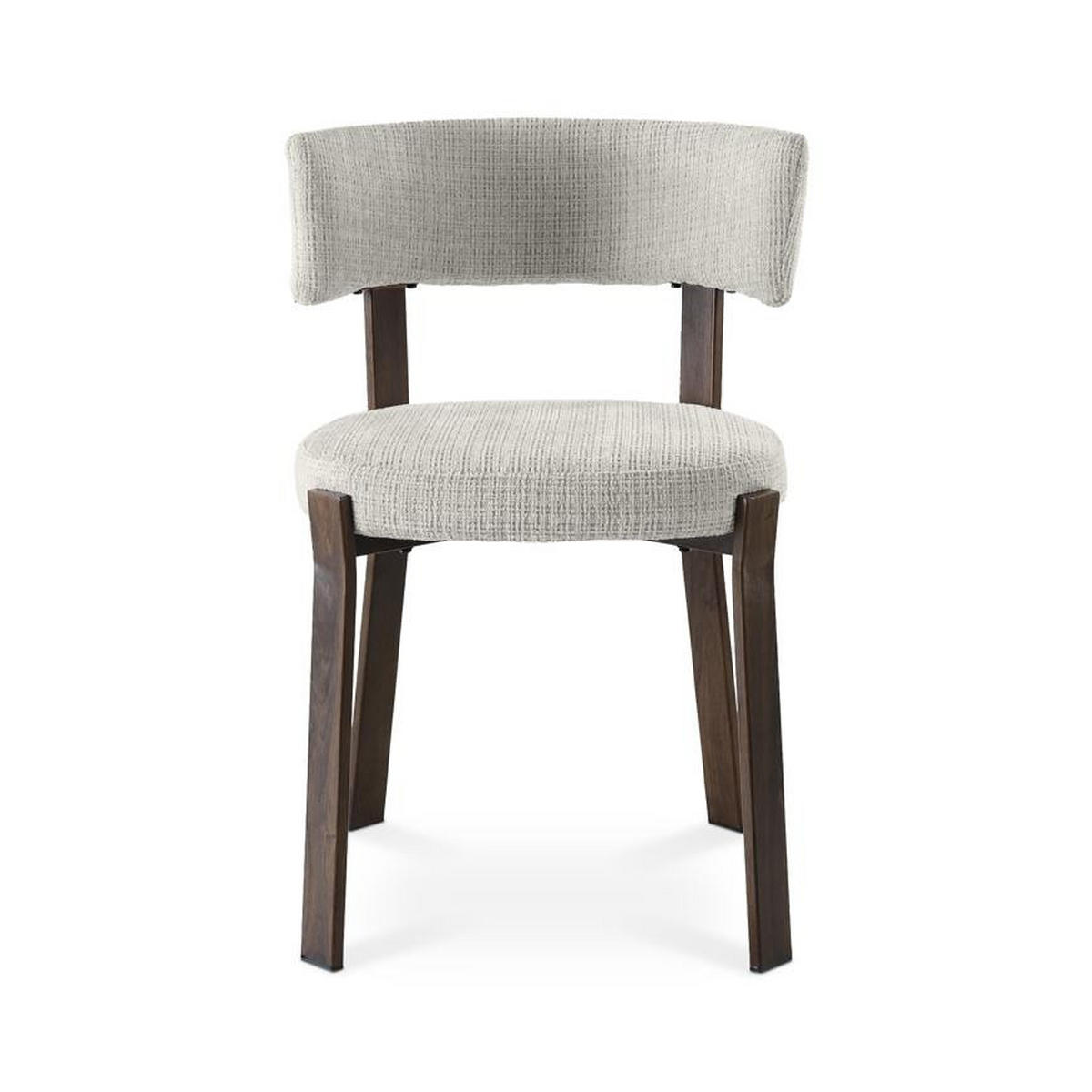 STÜHLE 4er-Set gepolstert im japanischen Stil mit beigem Chenille-Bezug und Beinen aus Metall in Walnussoptik - ZOE - Beige/Schwarz, Textil/Metall (52/77/43.5cm) - Sicaan