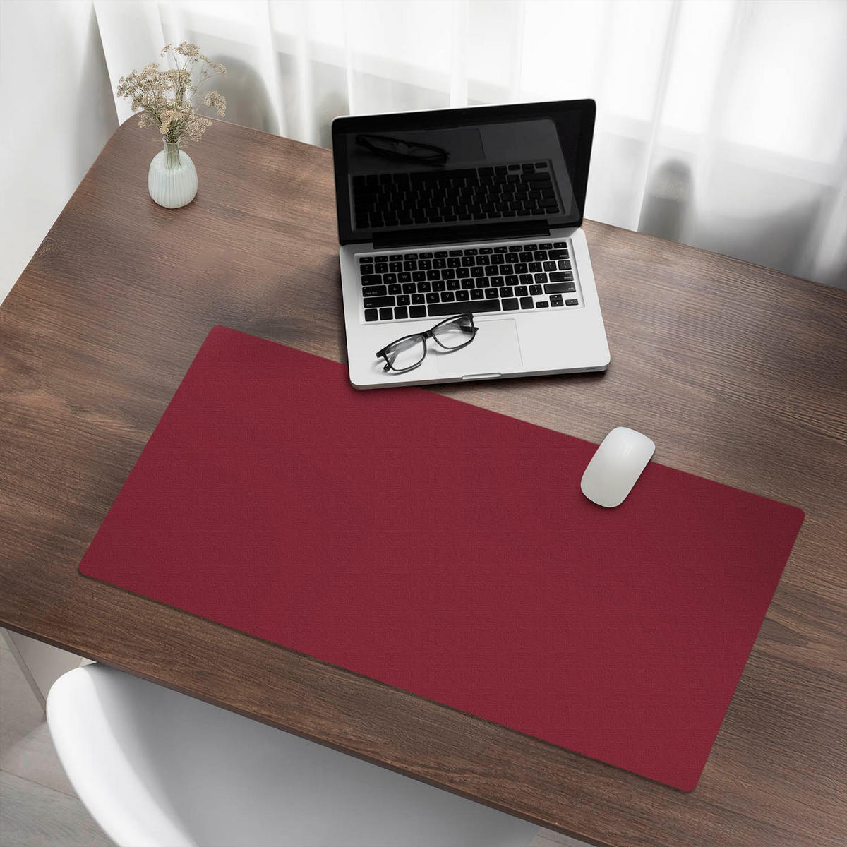 SCHREIBTISCHUNTERLAGE 90x45 cm Bordeaux - Weinrot, Kunststoff (1.6/90/45cm) - Wallfluent