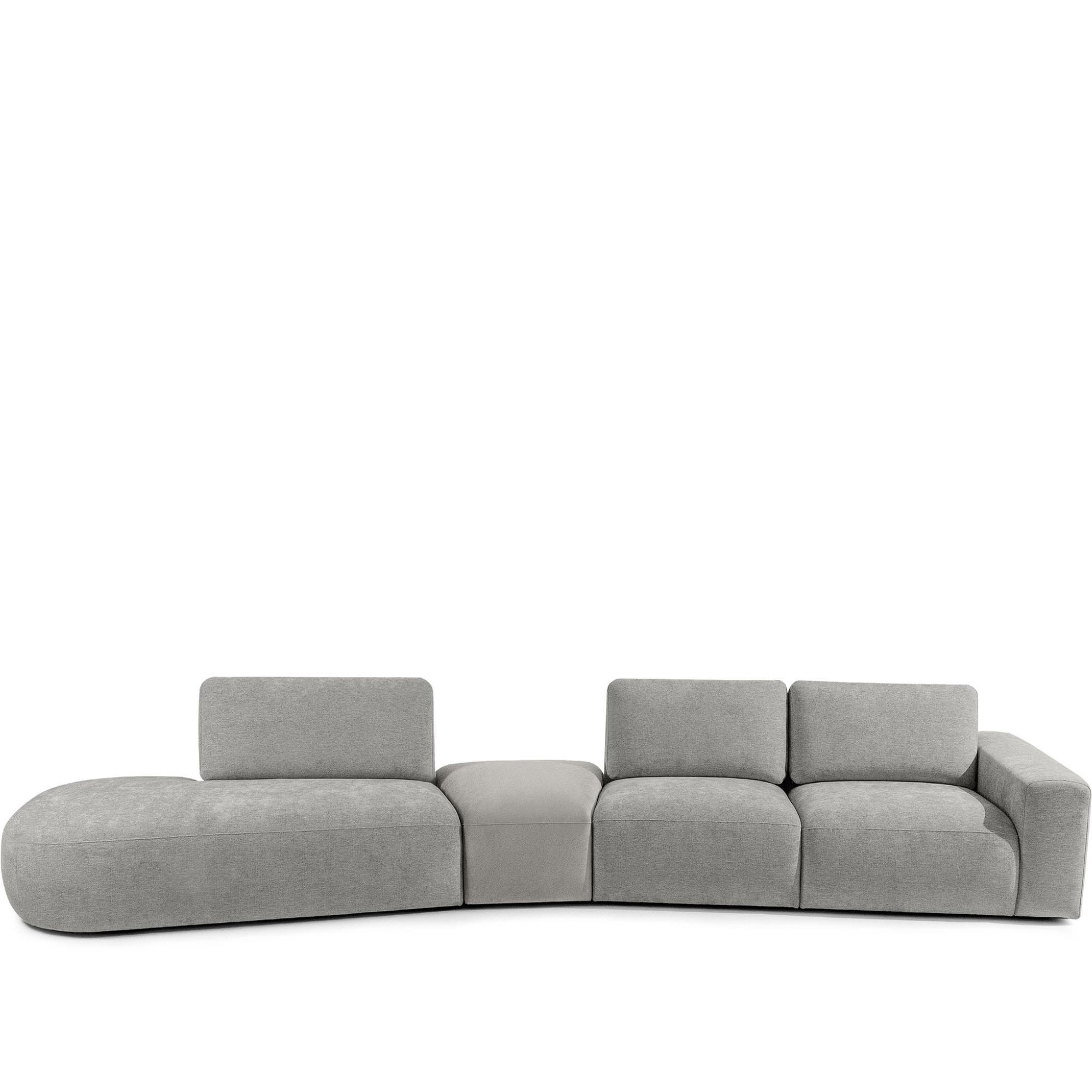 5-SITZER ECKSOFA ZUCCO Chenille links, Steingrau - Greige, Textil (430/84/105cm) - KONSIMO®
