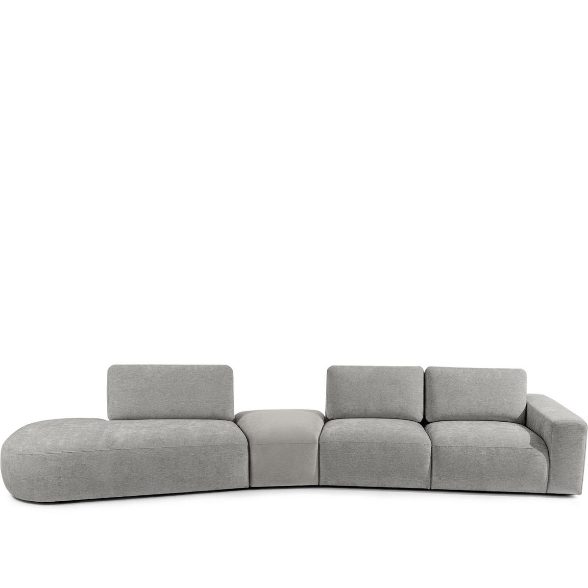 5-SITZER ECKSOFA ZUCCO Chenille links, Steingrau - Greige, Textil (430/84/105cm) - KONSIMO®