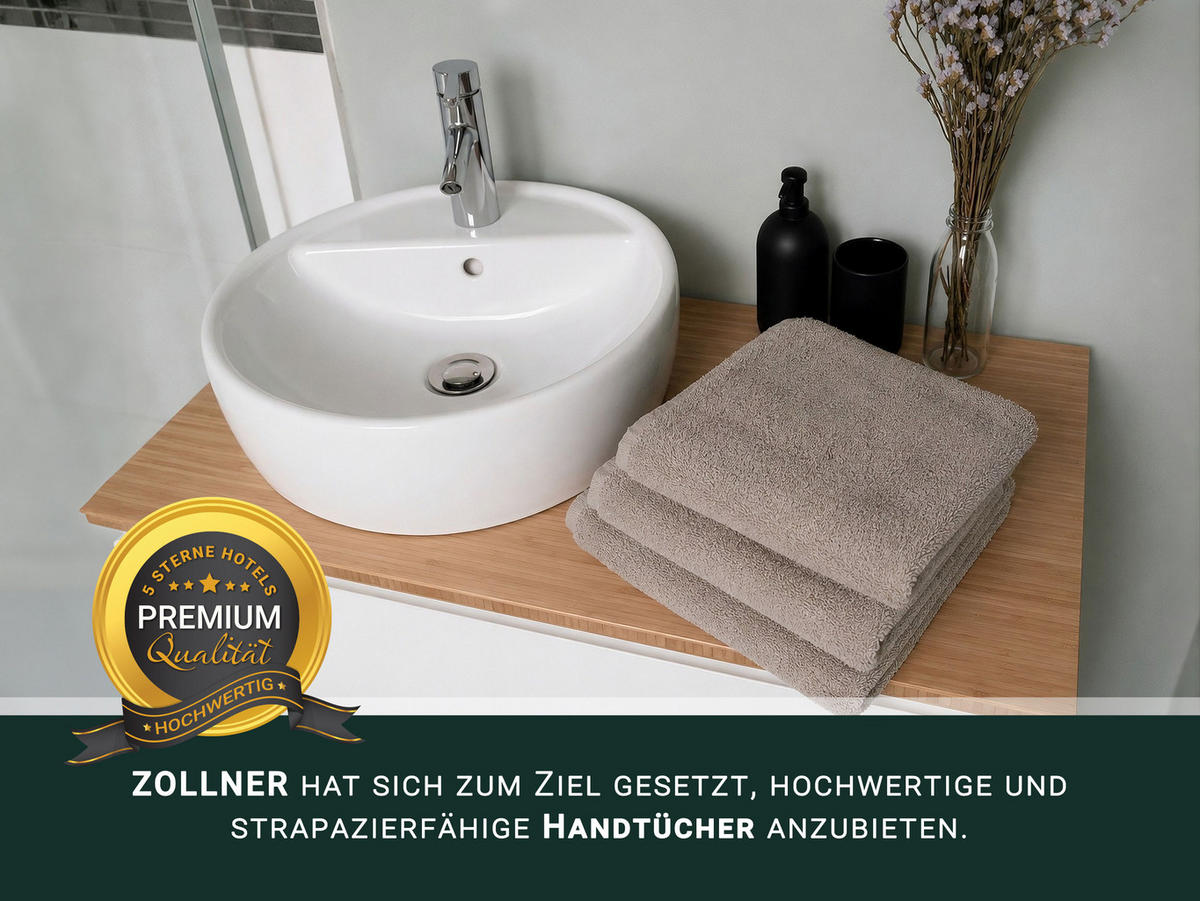 HANDTÜCHER, 10er-Set, 50x100 cm, 100% Baumwolle, Braun - Fango, Textil (50/100cm) - Zollner