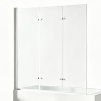 BADEWANNENAUFSATZ 120/140 cm chrom 3-tlg. faltbar 6 mm mit beidseitiger Nano-Beschichtung - Chromfarben, Glas (120/140cm) - S'AFIELINA