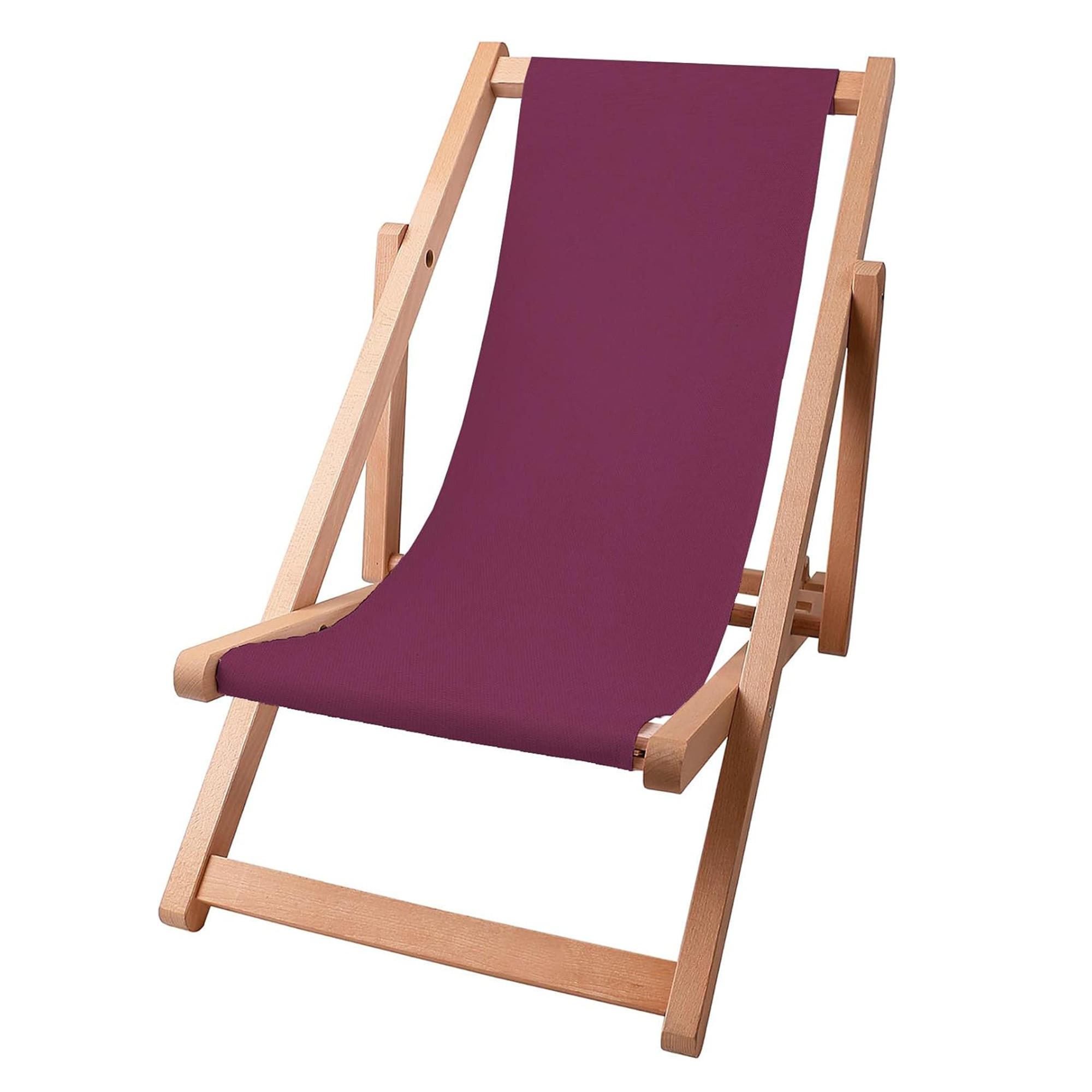 LIEGESTUHL Kinder, Burgundy, 78/36/59 cm, Buche/Polyester - Bordeaux, Holz (36/59/90cm) - Dreamroots