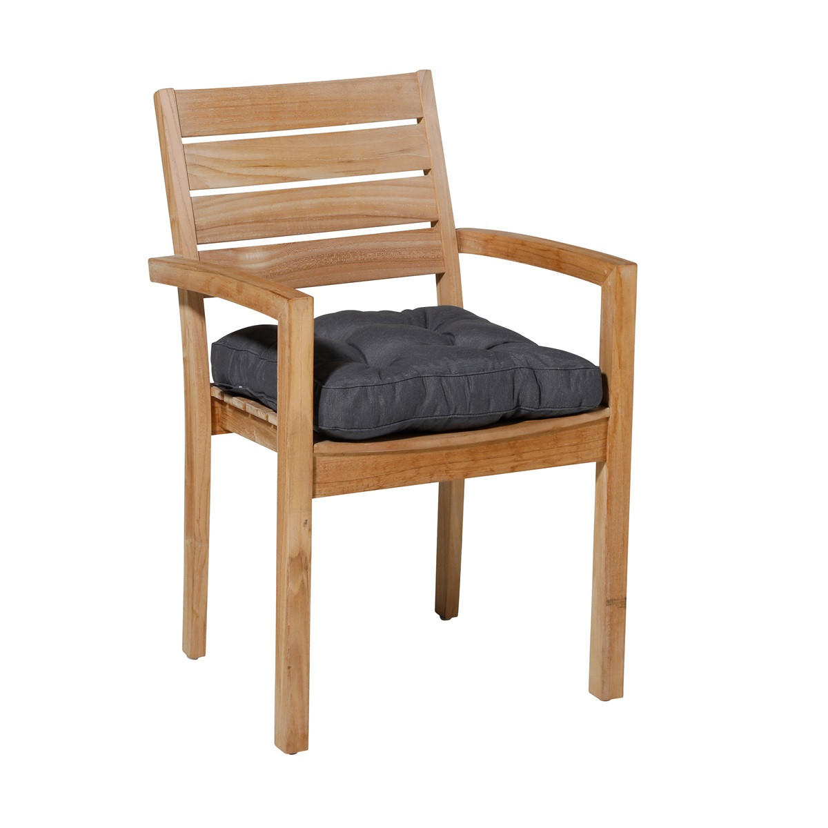 SITZKISSEN Panama 47/47 cm 4er-Set - Anthrazit, Textil (47/8/47cm) - Madison