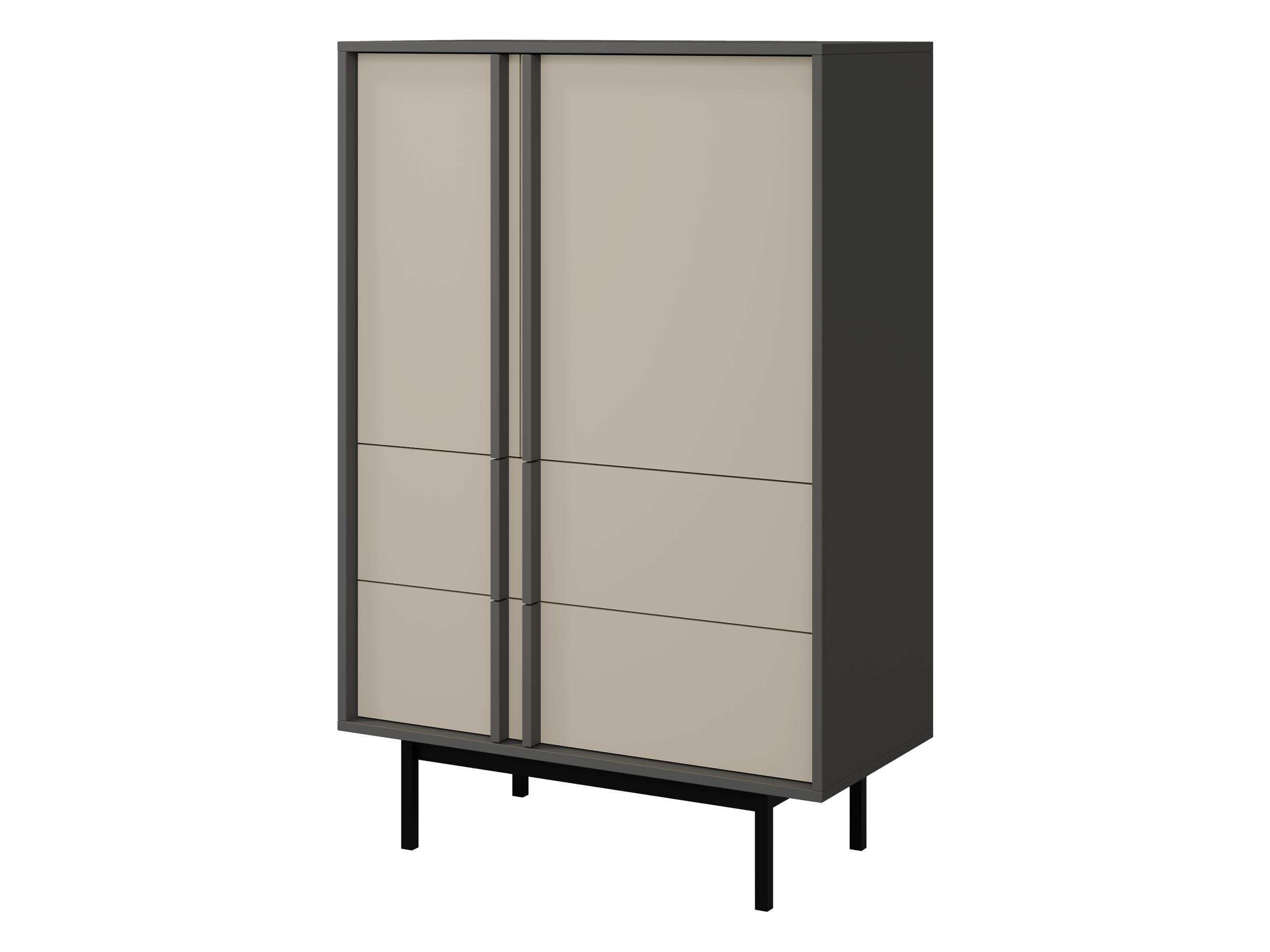 STANDREGAL Alsy 2S2D AL05 - Anthrazit/Beige, Holzwerkstoff/Kunststoff (83/127/43cm) - MIRJAN24