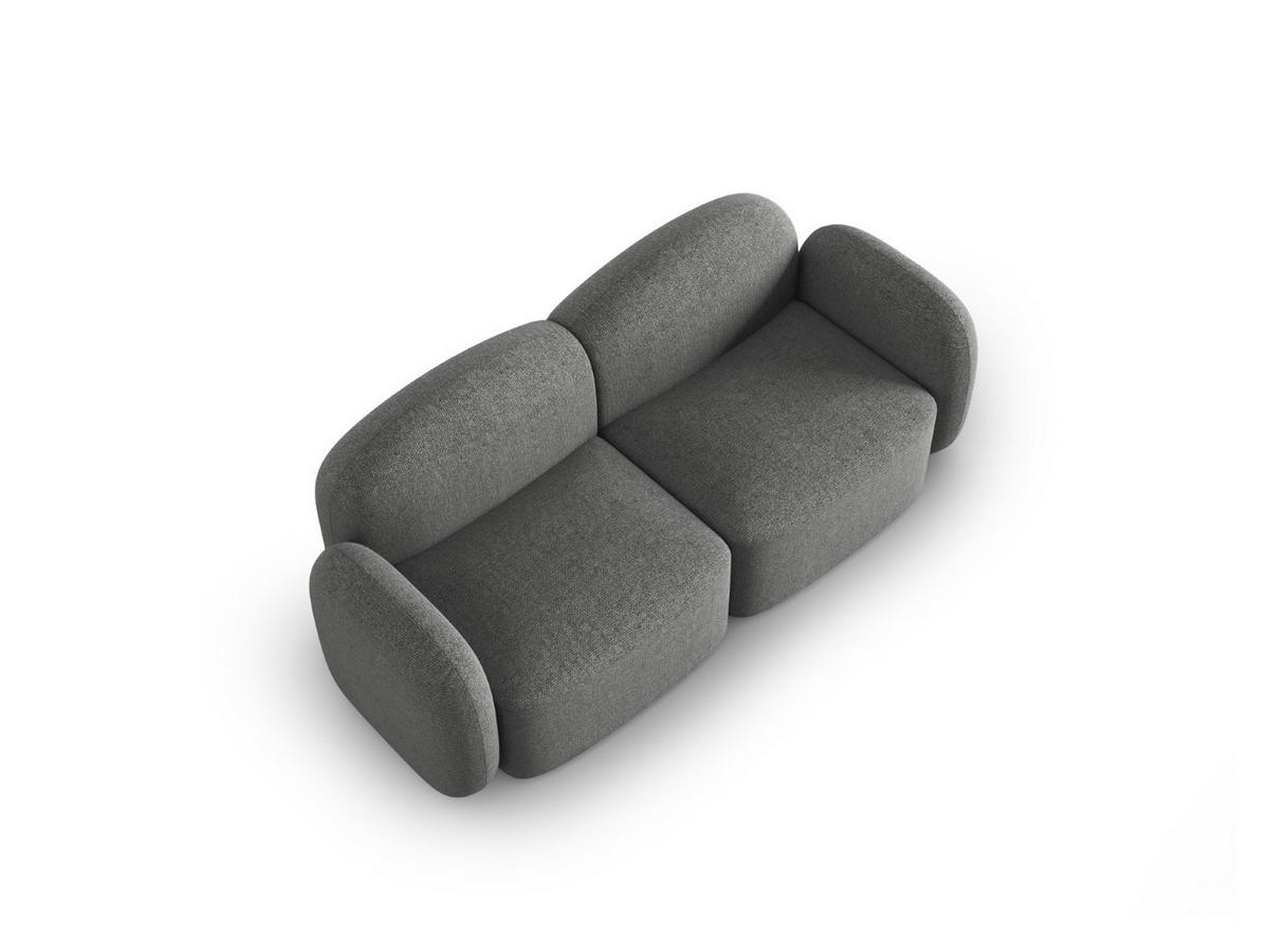 SOFA Blair aus Chenille-Stoff dunkelgrau mischung 2 Sitzplätze - Dunkelgrau, Textil (87/80/194cm) - Micadoni