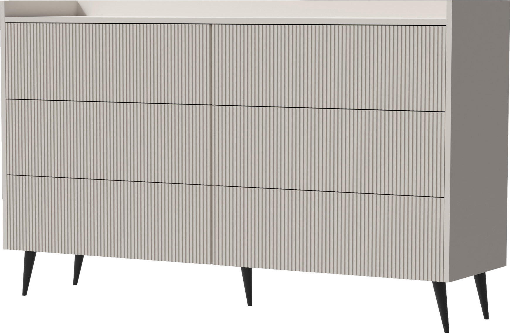 KOMMODE Arysa in Beige Kaschmir 92/150/41 cm - Kaschmir/Beige, Holzwerkstoff/Metall (150/92/41cm) - WFL GROUP