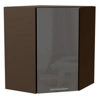 ECKHÄNGESCHRANK Essen W10/60 Grau Hochglanz / Lava Matt 60 / 60 / 72cm - Dunkelgrau/Grau, Holz/Holzwerkstoff (60/72/60cm) - Feldmann-Wohnen