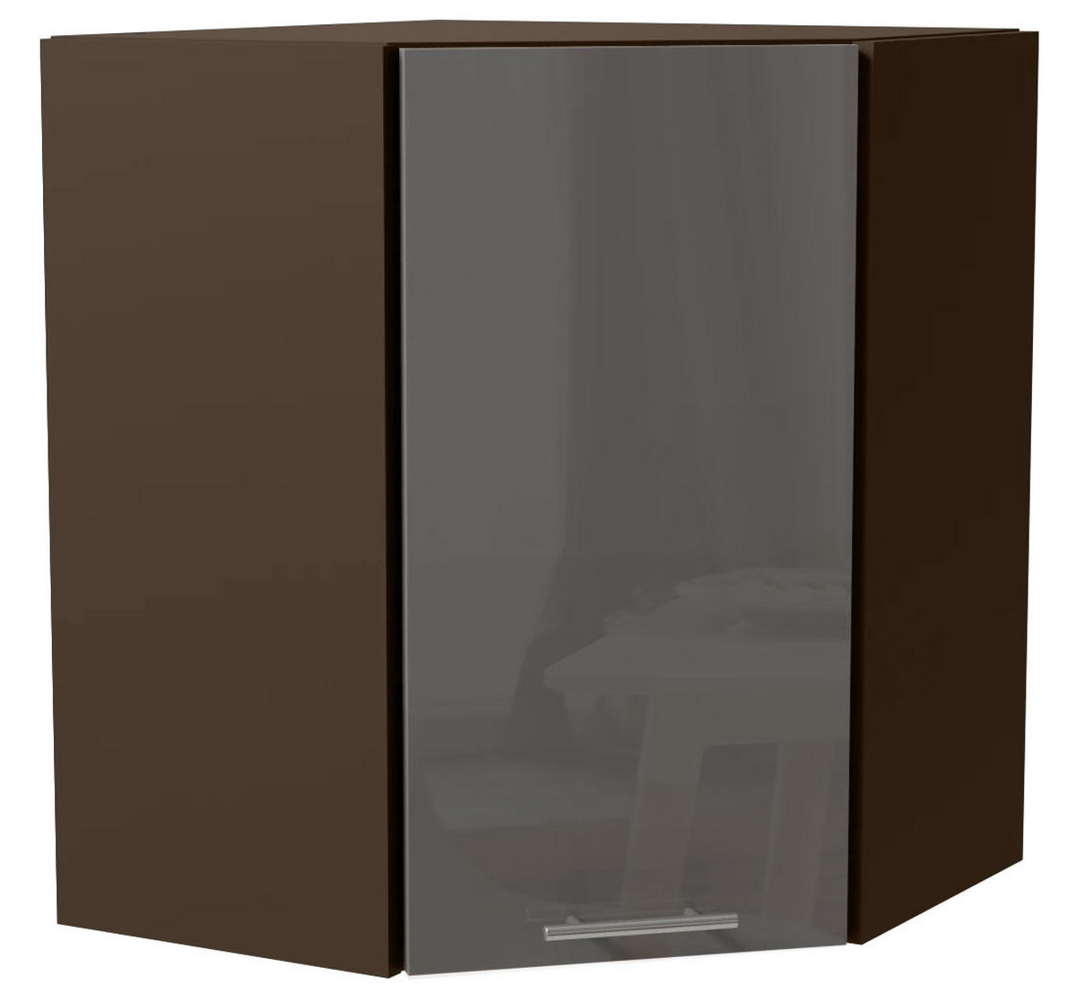 ECKHÄNGESCHRANK Essen W10/60 Grau Hochglanz / Lava Matt 60 / 60 / 72cm - Dunkelgrau/Grau, Holz/Holzwerkstoff (60/72/60cm) - Feldmann-Wohnen