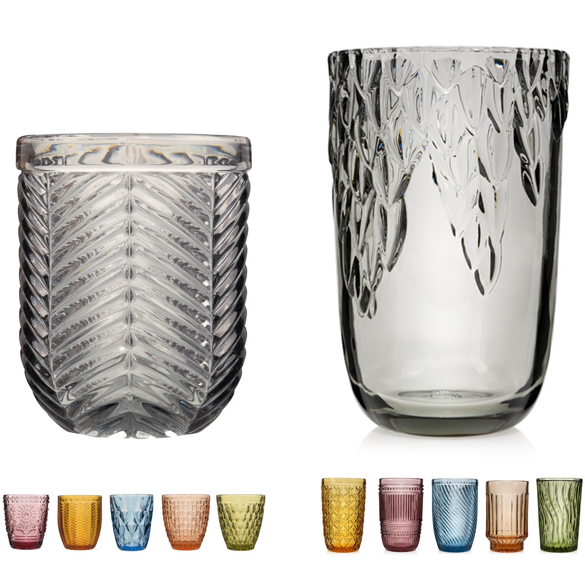 TRINKGLÄSER Set Porto + Faro - 12 teilig - Multicolor, Glas (0.32L) - Sänger
