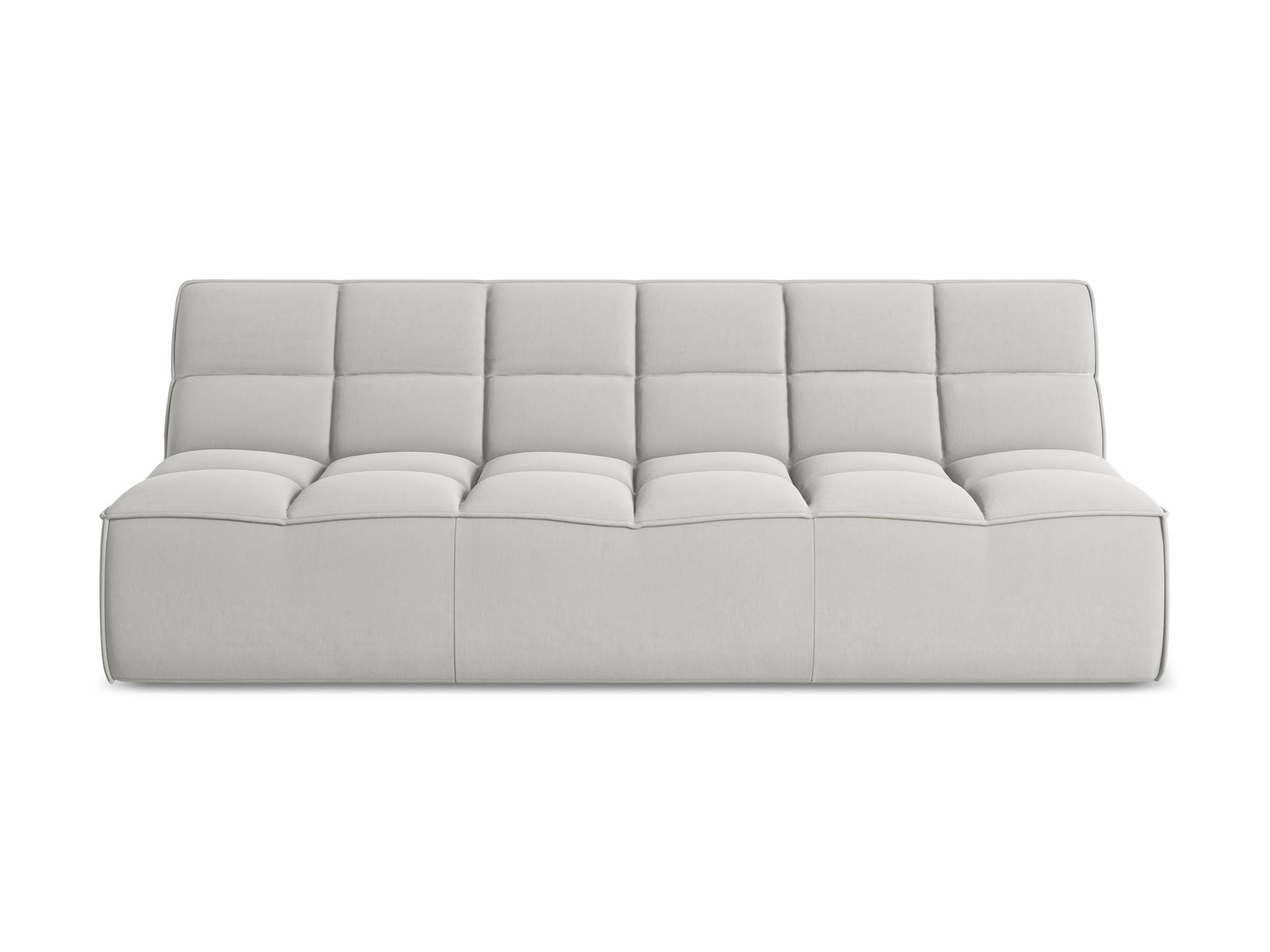 3-SITZER SOFA Samt Stoff Grau - Silberfarben/Schwarz, Kunststoff/Textil (210/75/93cm) - Makamii