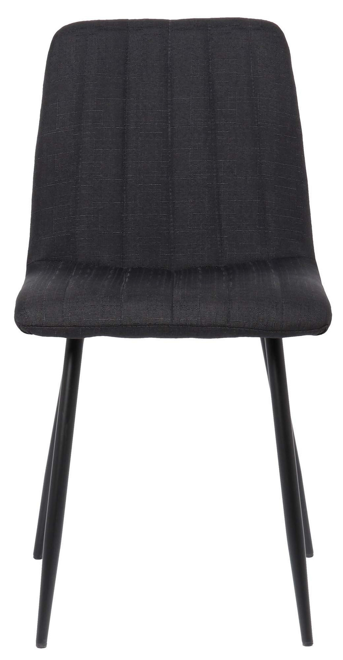 STÜHLE 4er-Set LENZ Stoff 88x45x53 cm schwarz Metall - Schwarz, Metall (45/88/53cm) - DELUKE