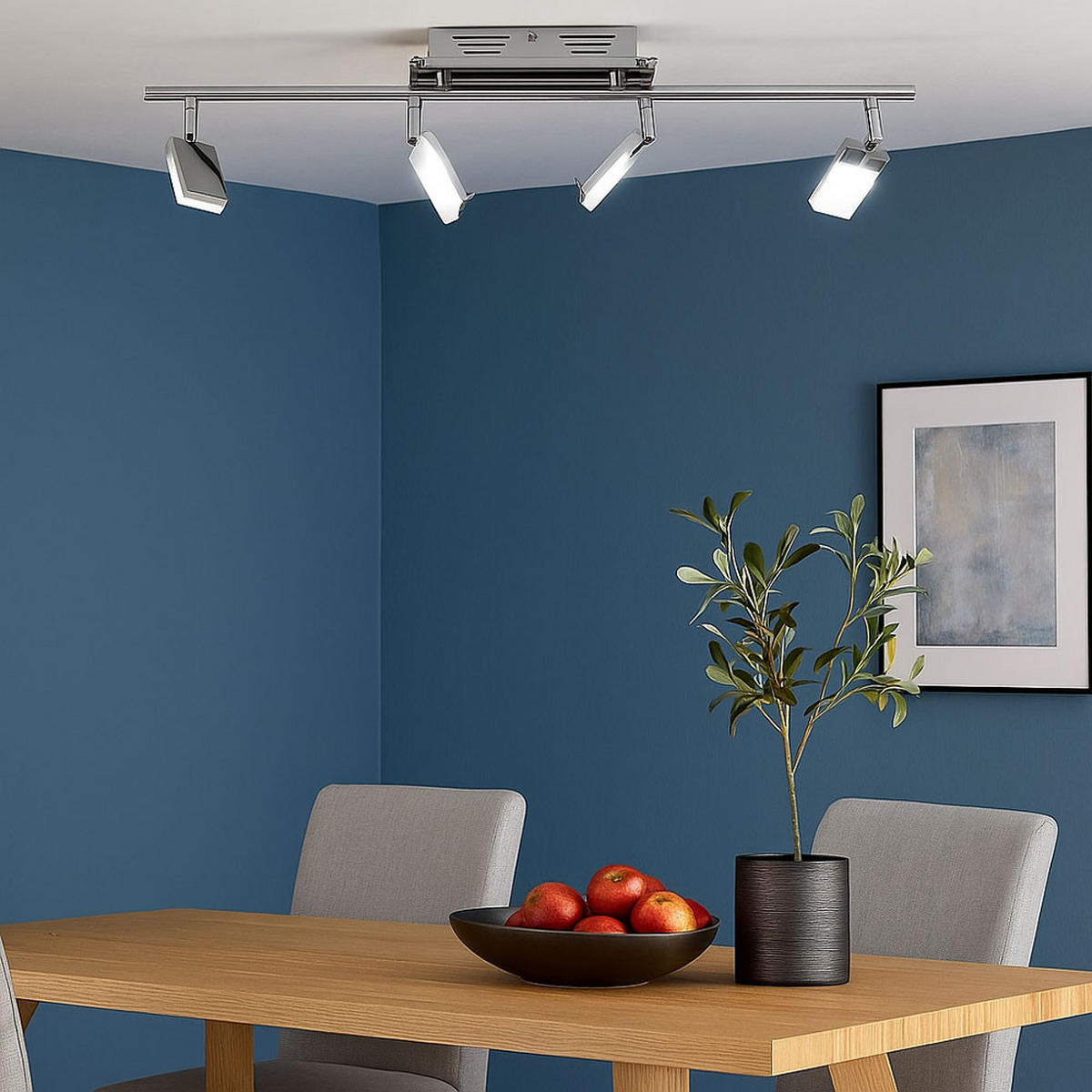 LED DECKENLEUCHTE Metall Chrom Silber - Silberfarben, Metall (67/17/17cm)