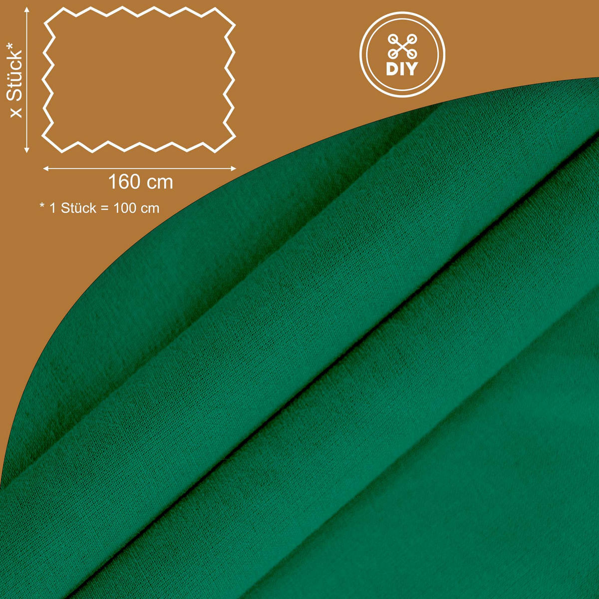 BAUMWOLLSTOFF Grün 160 cm breit, 145 g/m², uni grün, strapazierfähige Canvas-Qualität für Nähen & Deko - Grün, Textil (160/100cm) - Dreamroots