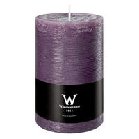 STUMPENKERZE Rustik Marble Style Mauve Lila 130 x Ø 78 mm, 1 Stück - Mauve, Paraffin (8/13cm) - Wiedemann Kerzen