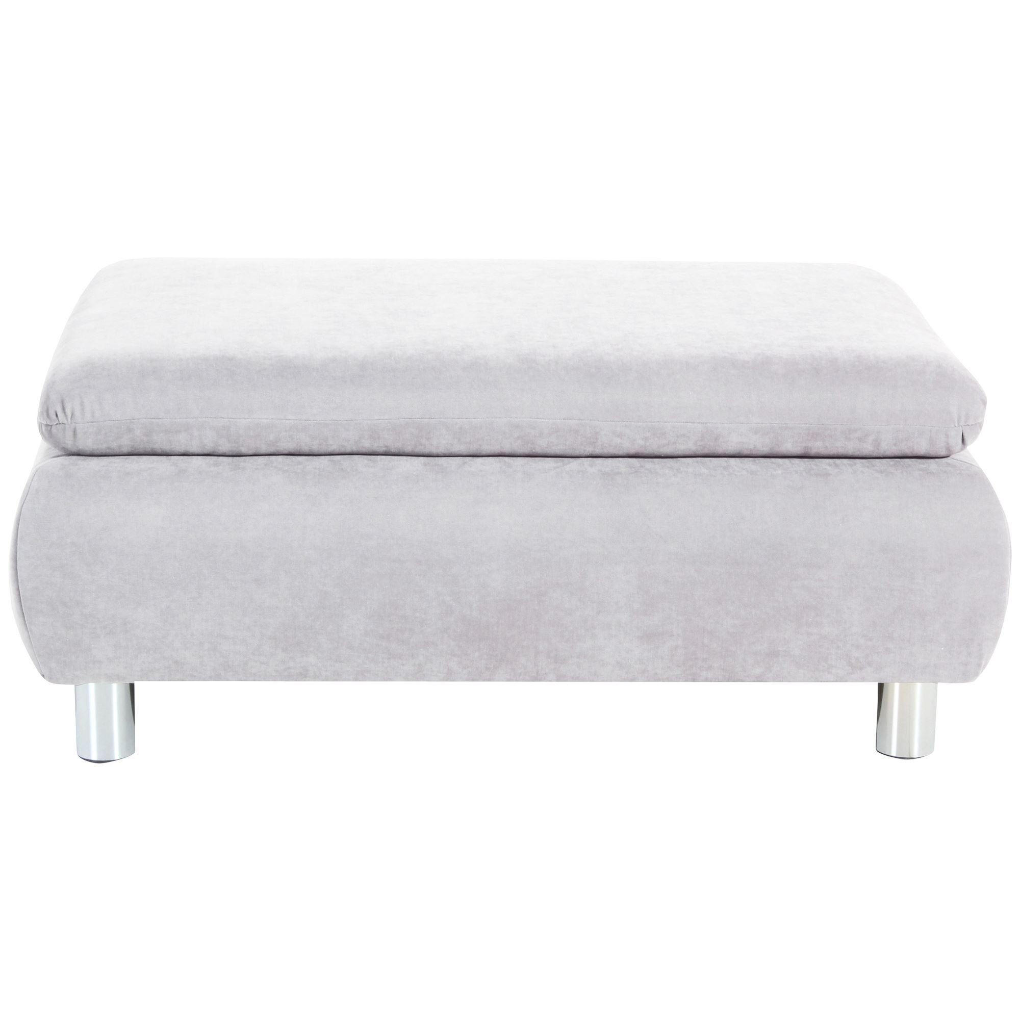 HOCKER Kaye Bezug Veloursstoff Metallfuß verchromt / creme - Weiß, Kunststoff (90/43/60cm) - 58aufmkessel