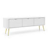 LOWBOARD ZENZERO 168x39x57 cm mit 3 Türen Weiß - Goldfarben/Weiß, Holzwerkstoff (168/57/39cm) - MASSENO