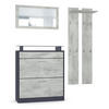 GARDEROBE Loret Front in Beton Oxid Optik - Hellgrau, Holzwerkstoff (180/200/23cm) - Vladon