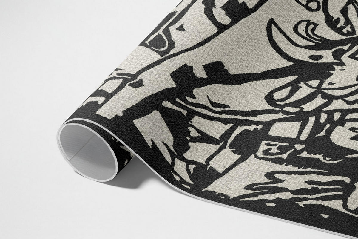 TEPPICH 60x90 cm Komposition nach Wassily Kandinsky - Graphitfarben, Kunststoff (60/90cm) - Wallfluent