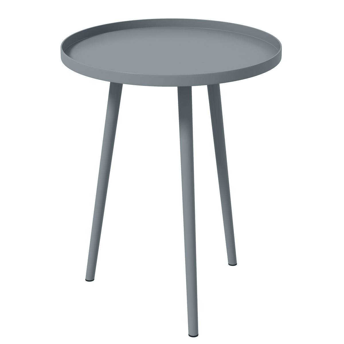 BEISTELLTISCH DE-07335 mit Rand aus Stahl Grau - Grau, Metall (40/40/50cm) - ComfortXL