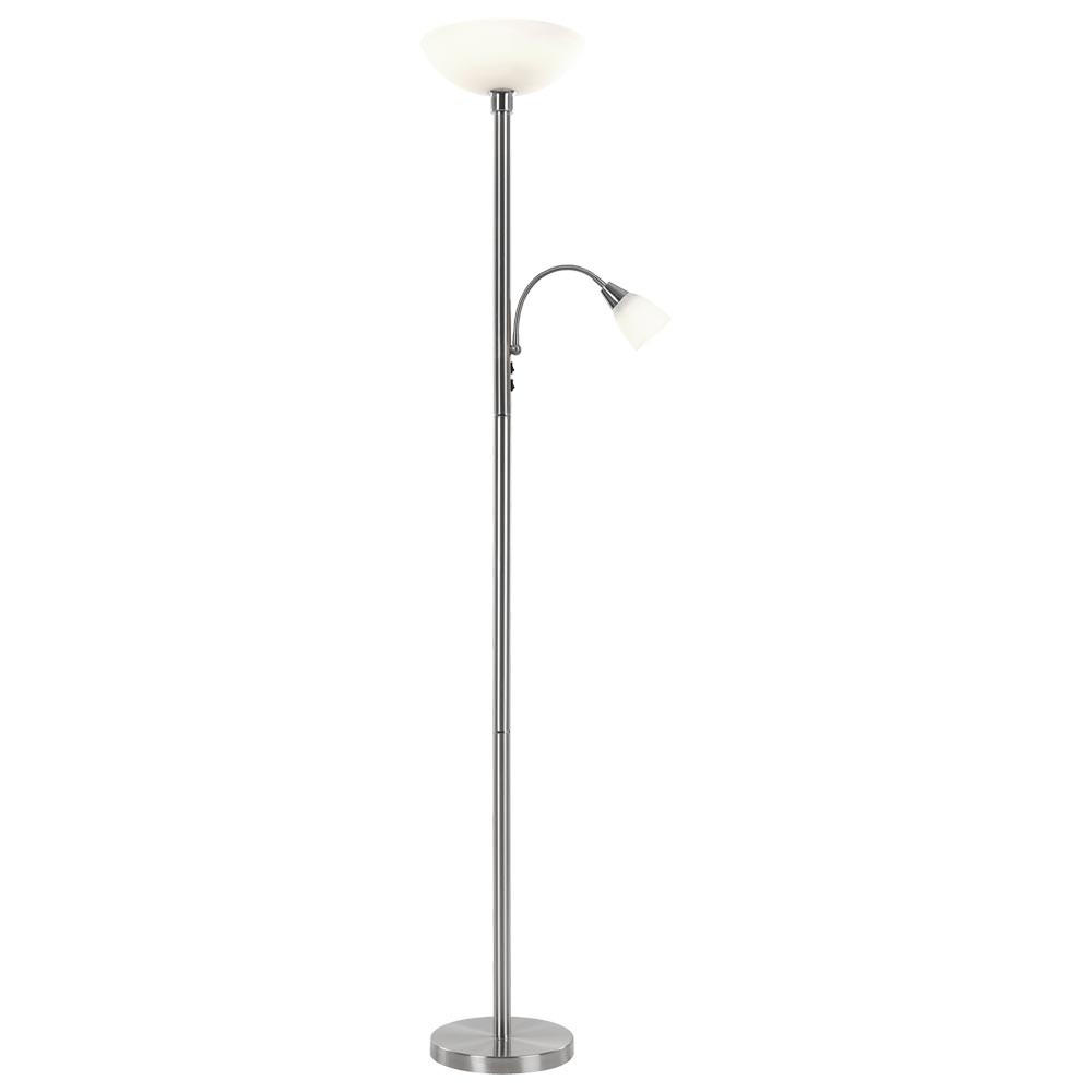LED STEHLEUCHTE Blade Silber Alabaster - Silberfarben, Glas (30/11.2/178cm) - Globo Lighting